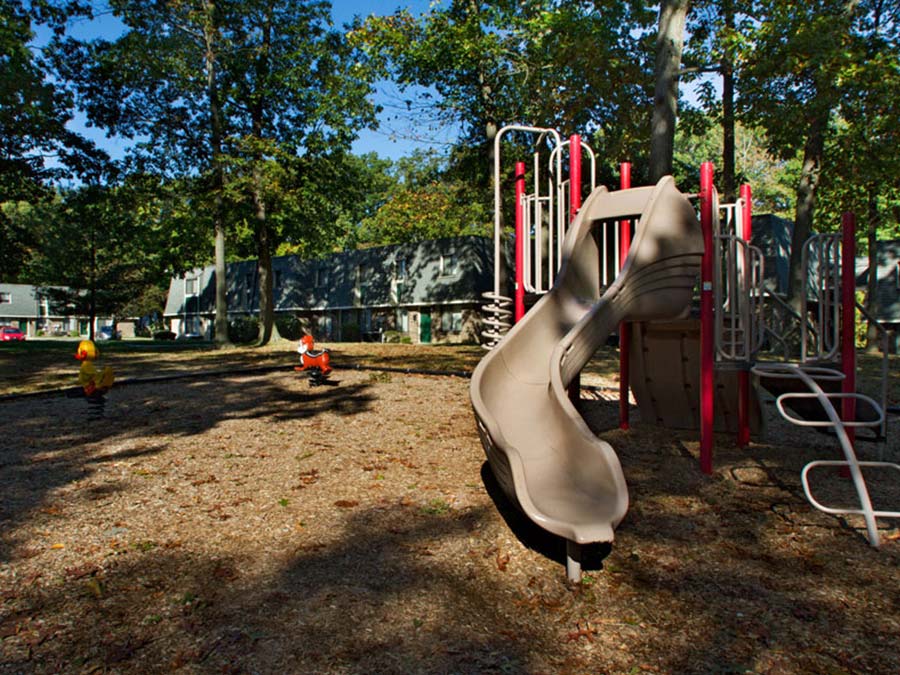 large playground with slide at the townhouses of Buckingham Place in Newark DE