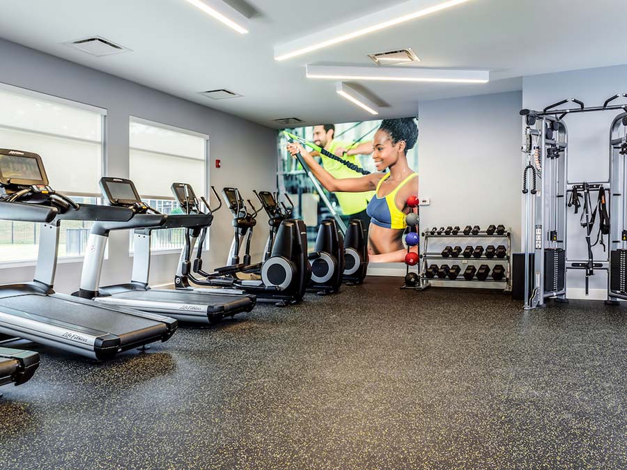 large fitness center at apartments in Newark DE