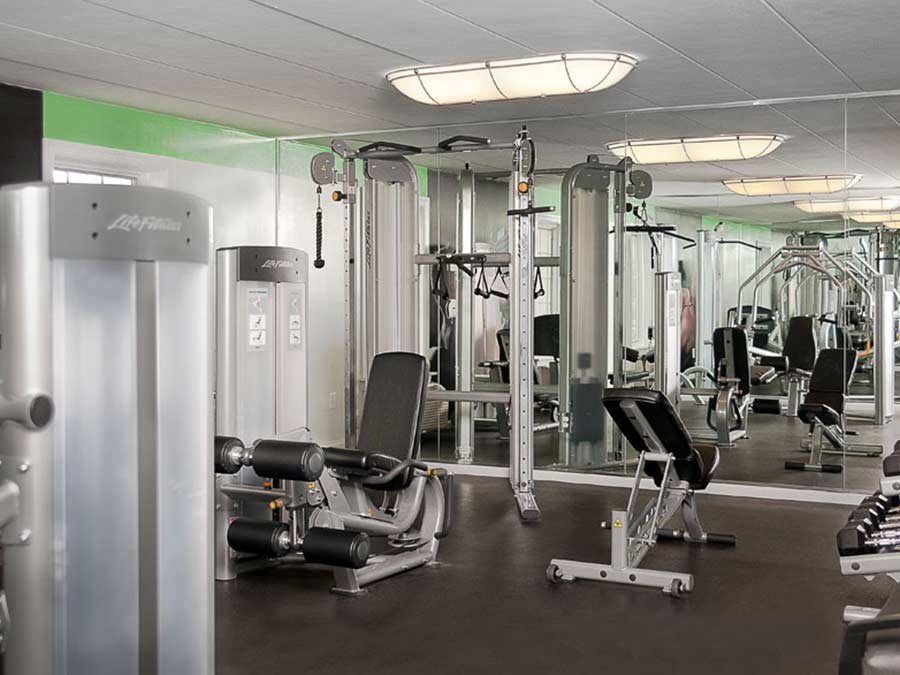 Whitney Apartments in Claymont DE fitness center with weight equipment